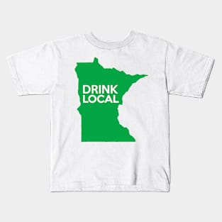 Minnesota Drink Local MN Green Kids T-Shirt